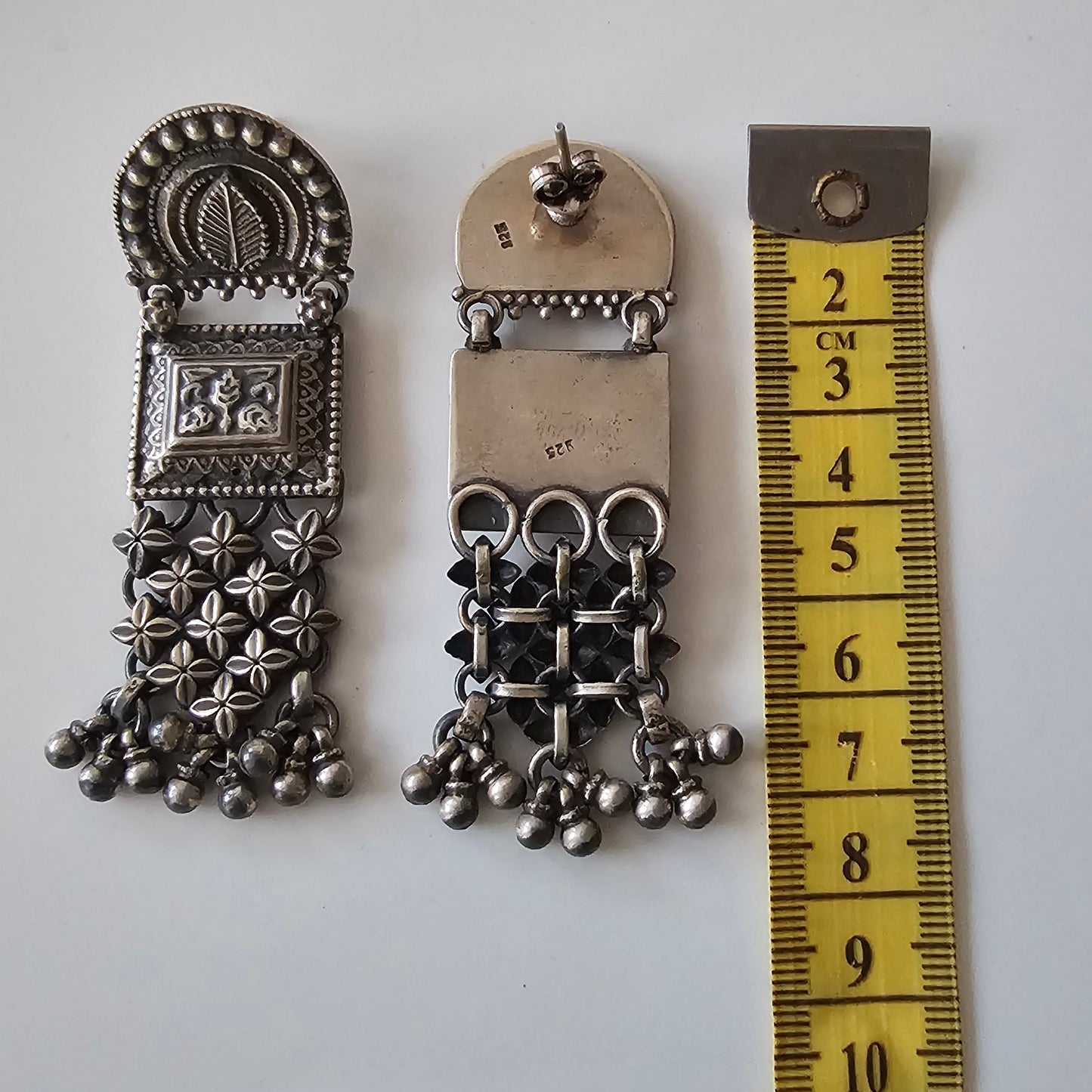 Leaf on square Jaali Jhumka