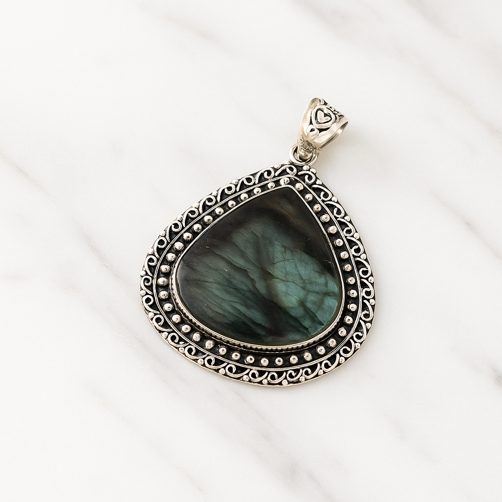 New Zealand Silver Abalone Pendant Big