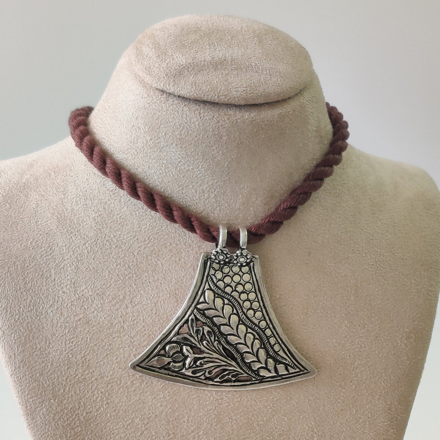 Chitai Heart and Flower Pendant
