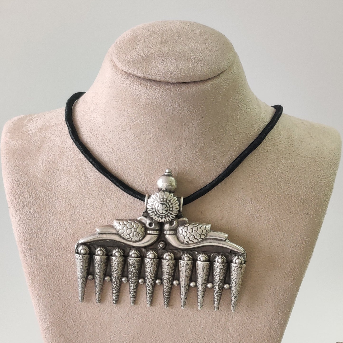 Double Peacock Stambh Pendant