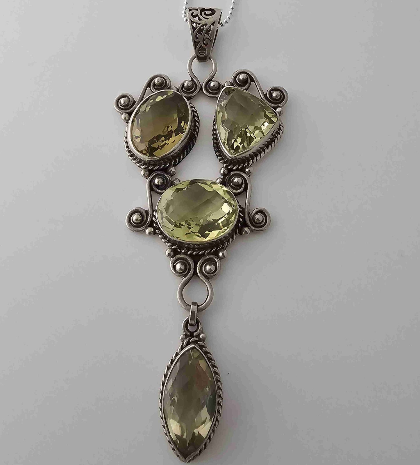 Brazilian Silver Peridot Stone Pendant