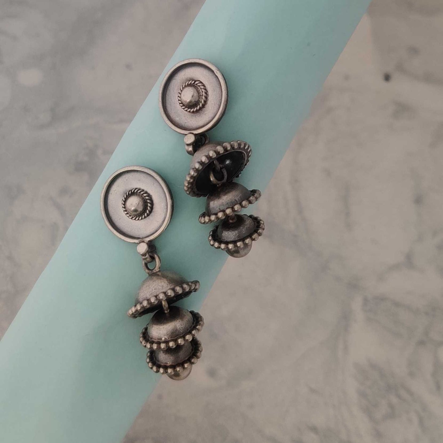 Silver 3 Layer Traditional Jhumki