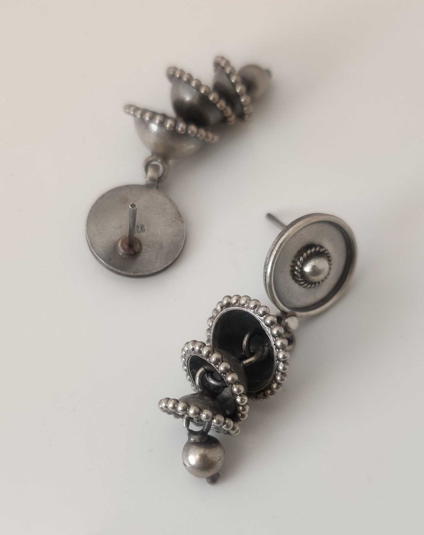 Silver 3 Layer Traditional Jhumki