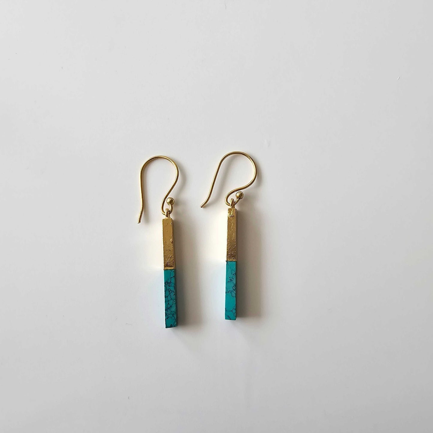18kt Gold plated Turquoise Bar