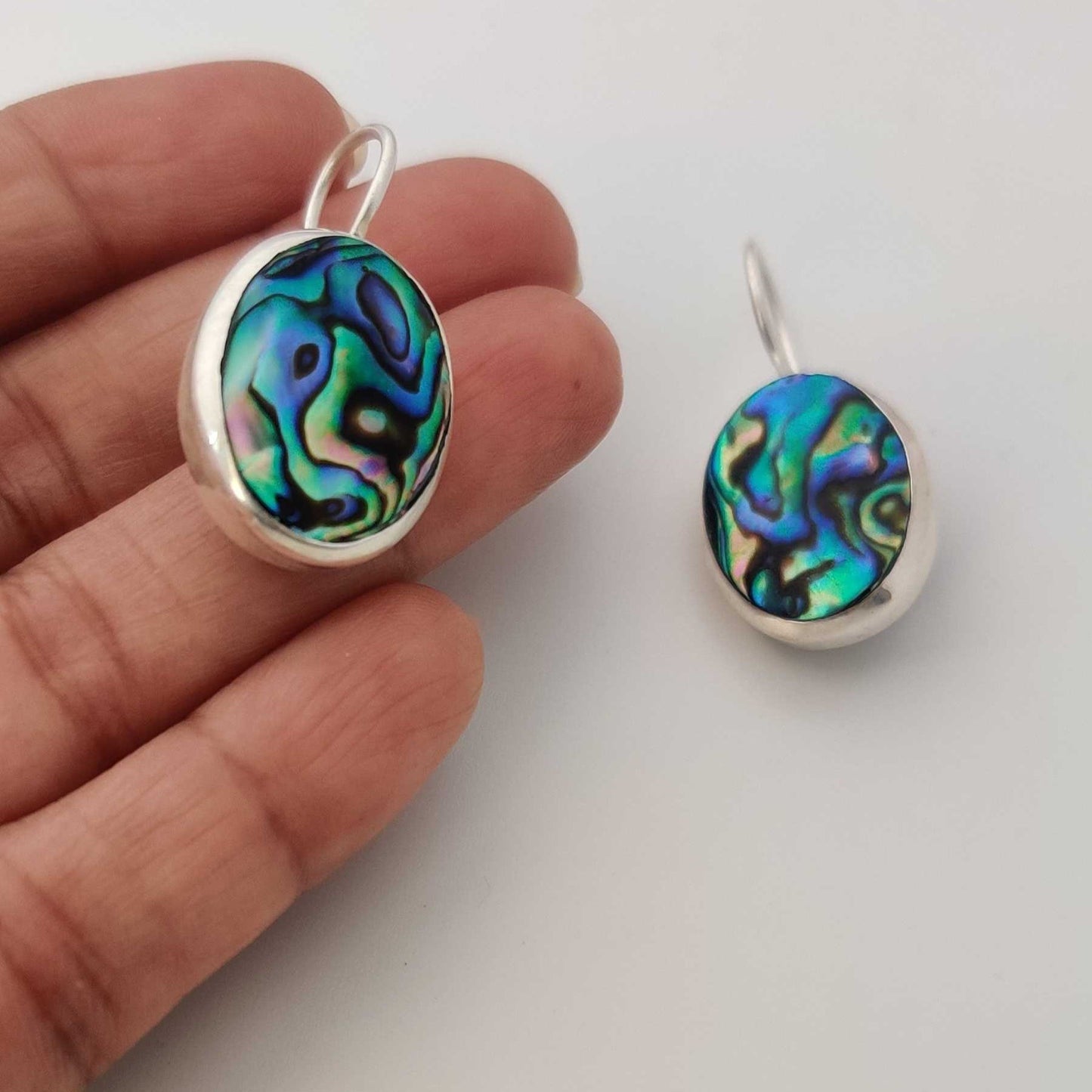 Silver Abalone Wave Hooks