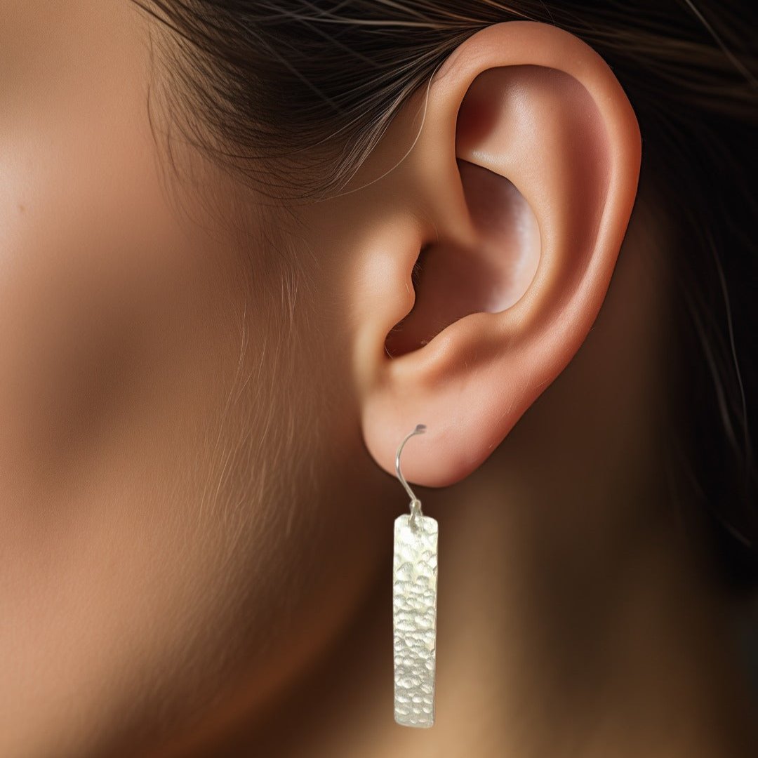 Textured Bar Dangle Earrings