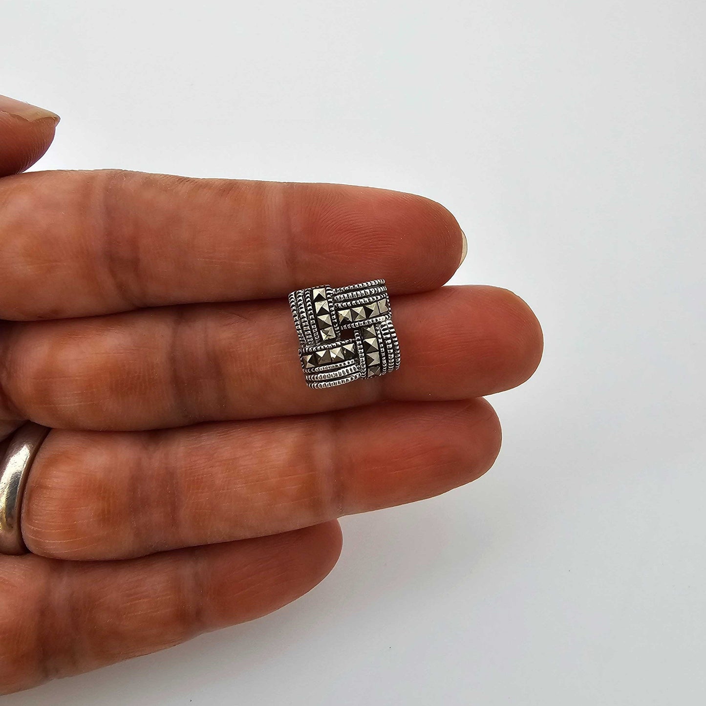 Silver SwissMarka Square Stud