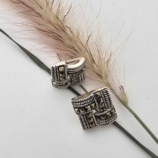 Silver SwissMarka Square Stud