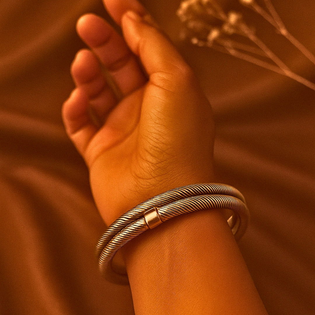 Open cuff textured Bangle