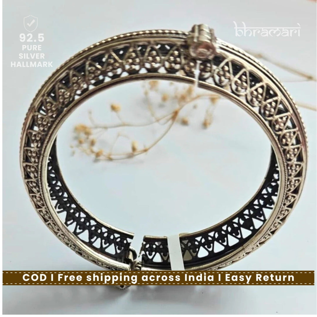 Adjustable Filigree Bangle with Screw Opening