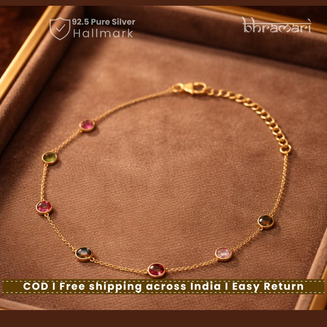 Tourmaline Bracelet in 18kt Gold plating