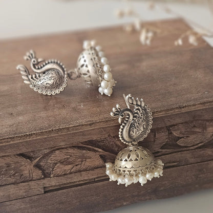 Peacock Pearl Jhumka