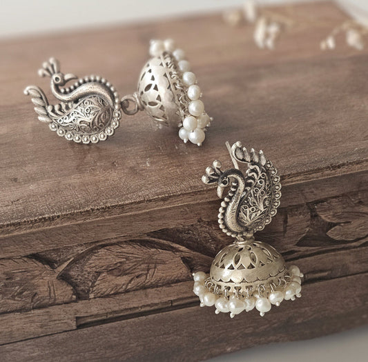 Peacock Pearl Jhumka