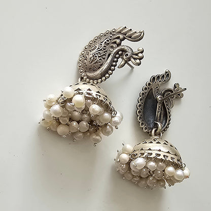 Peacock Pearl Jhumka