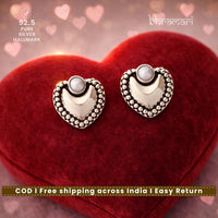 Bulbul HeartStud-Pearl