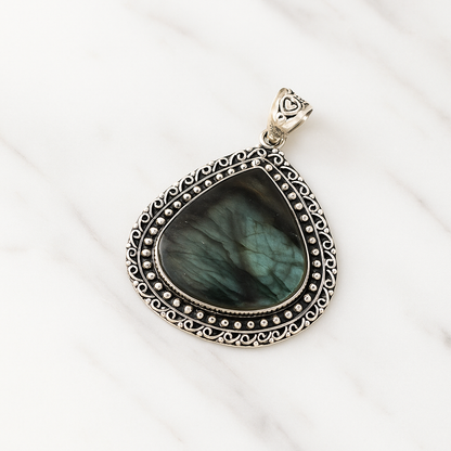 New Zealand Silver Abalone Pendant Big