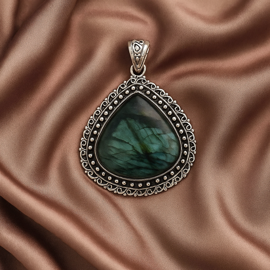 New Zealand Silver Abalone Pendant Big