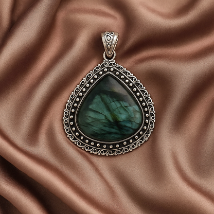 New Zealand Silver Abalone Pendant Big