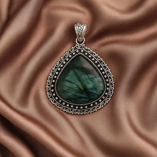 New Zealand Silver Abalone Pendant Big