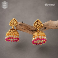 Nia Red and White Dome Jhumka