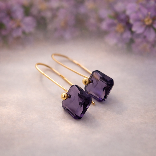 Gold plated 18kt Amethyst Dangler