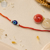 Bandhan Silver Bead Evil Eye Rakhi