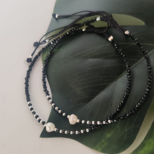 Crystal with Pearl Anklet