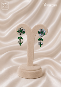 Anaya Emerald Blossom Drop Earrings