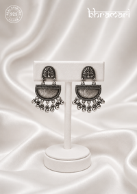 Peacock Jhumki in hammered texture