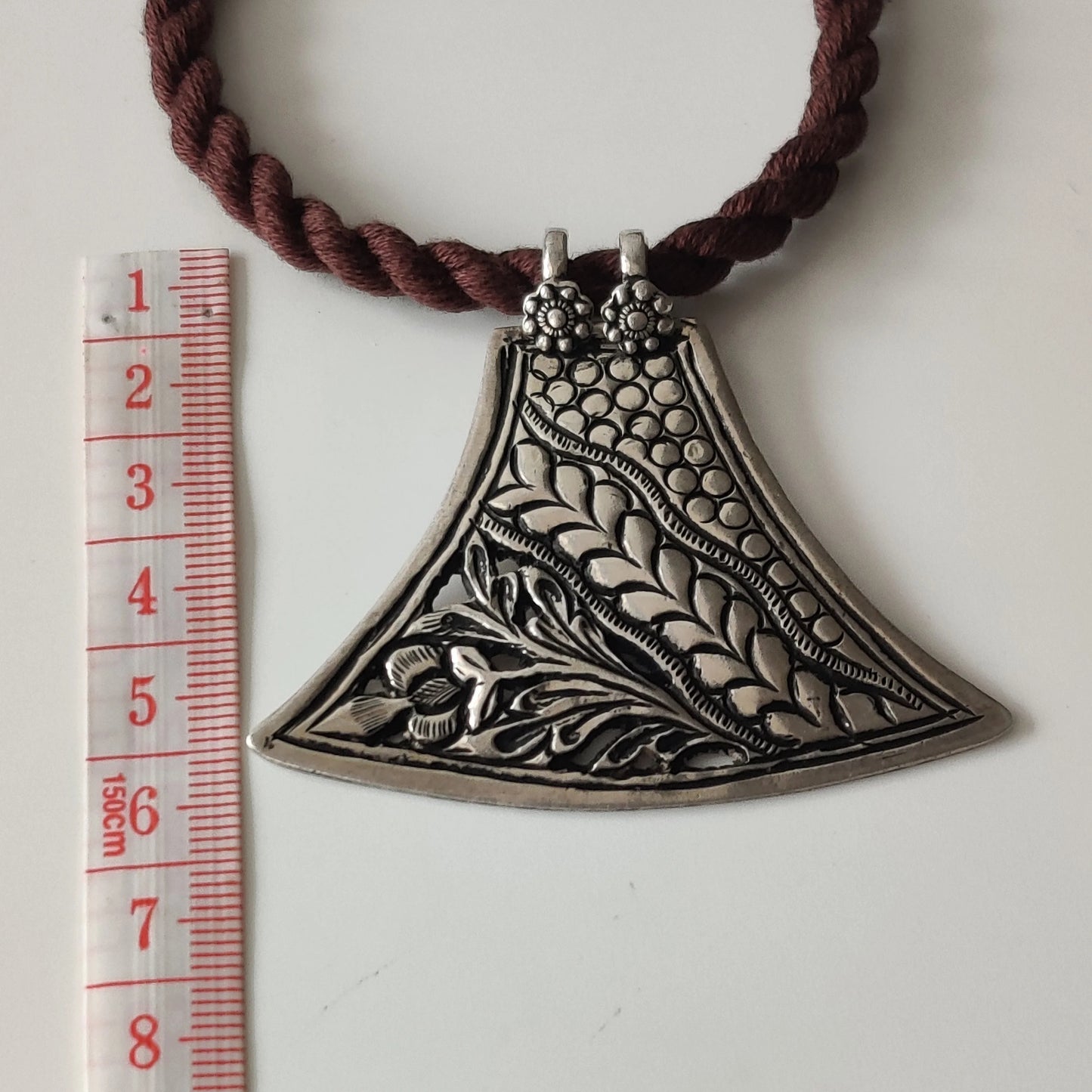 Chitai Heart and Flower Pendant
