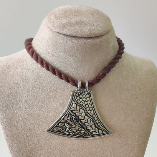 Chitai Heart and Flower Pendant