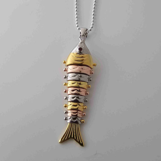 Silver Multi Colour Fish Pendant