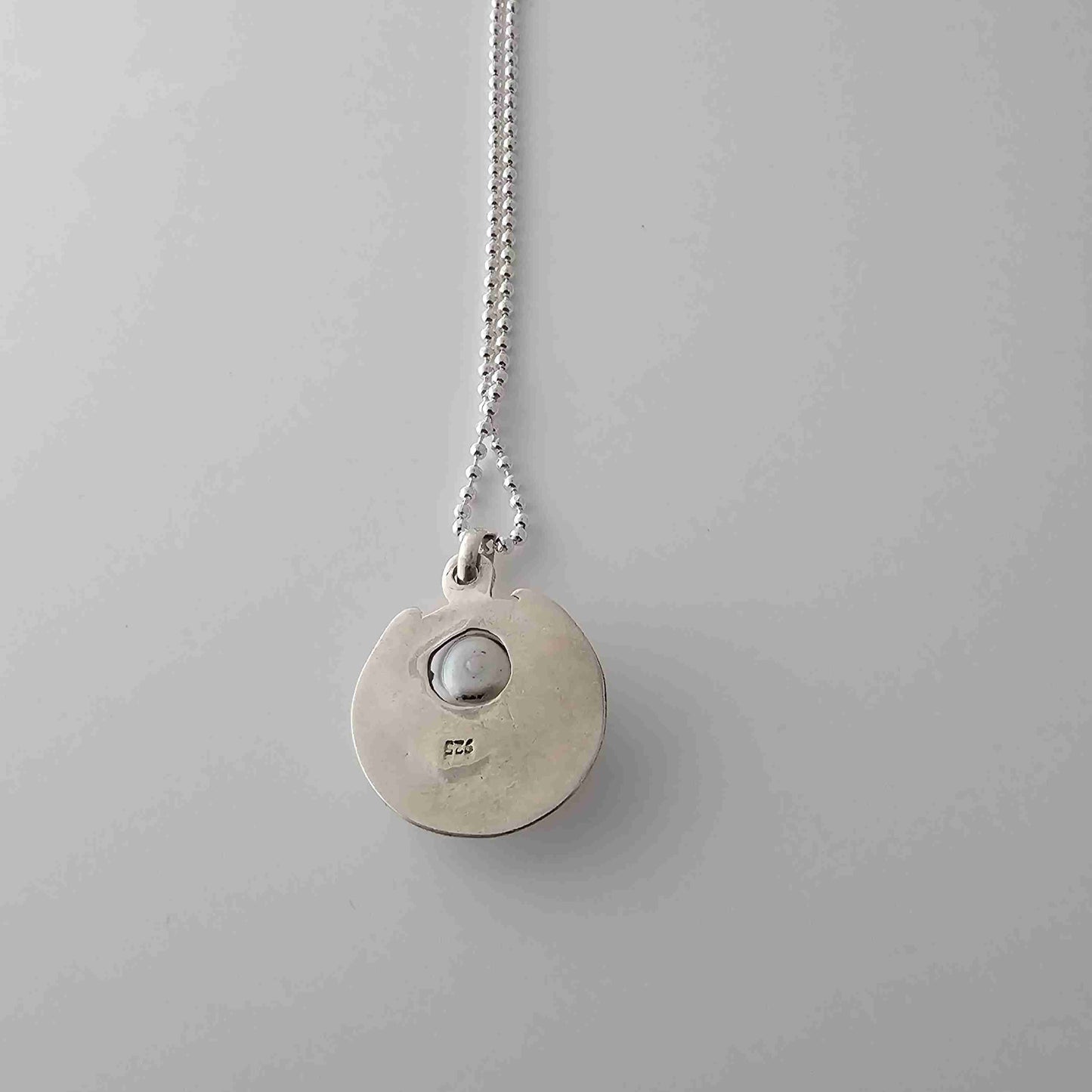 Silver Pearl Moon Pendant