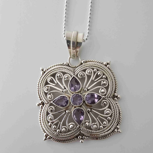 Amethyst Silver Pendant