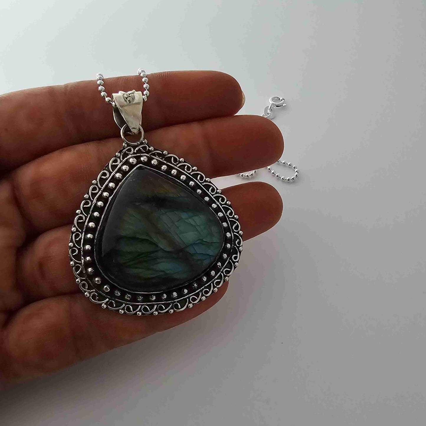 New Zealand Silver Abalone Pendant Big