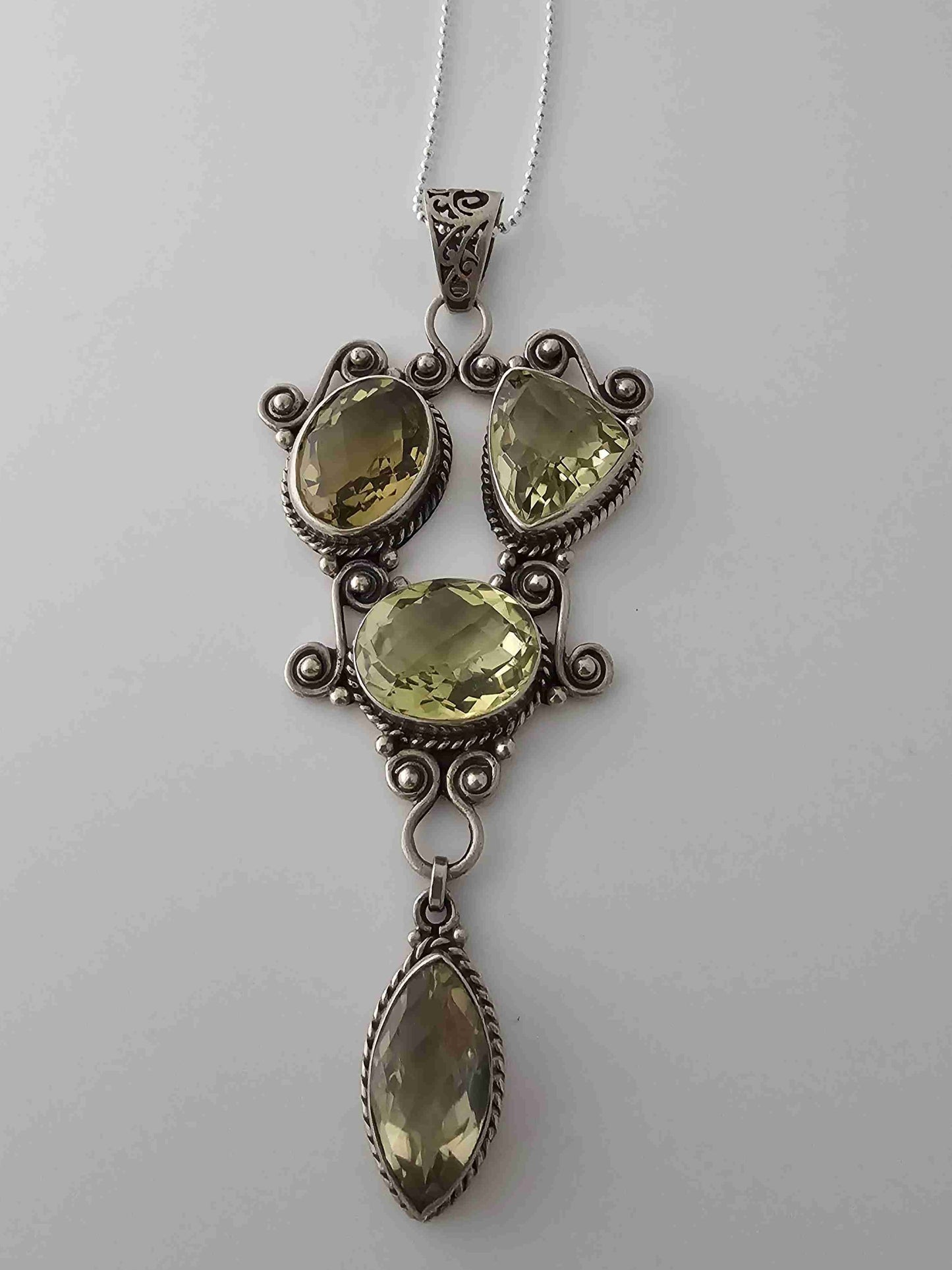 Brazilian Silver Peridot Stone Pendant