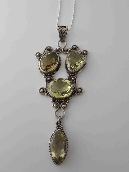 Brazilian Silver Peridot Stone Pendant