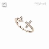Cross Your Heart Adjustable Ring