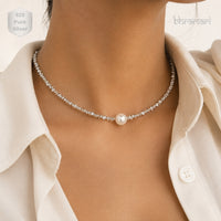 Sterling Silver Pearl Necklace