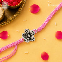 Bandhan Flower Rakhi in Pink Thread