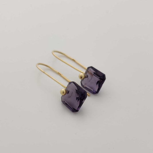 Gold plated 18kt Amethyst Dangler