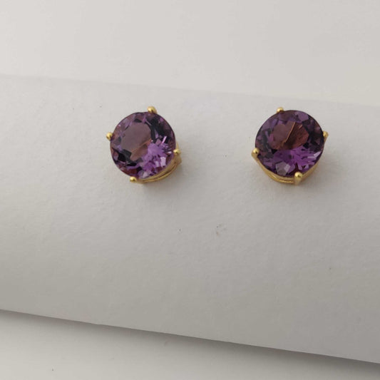 18kt Gold plated Amethyst Studs