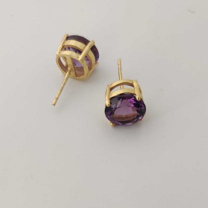 18kt Gold plated Amethyst Studs