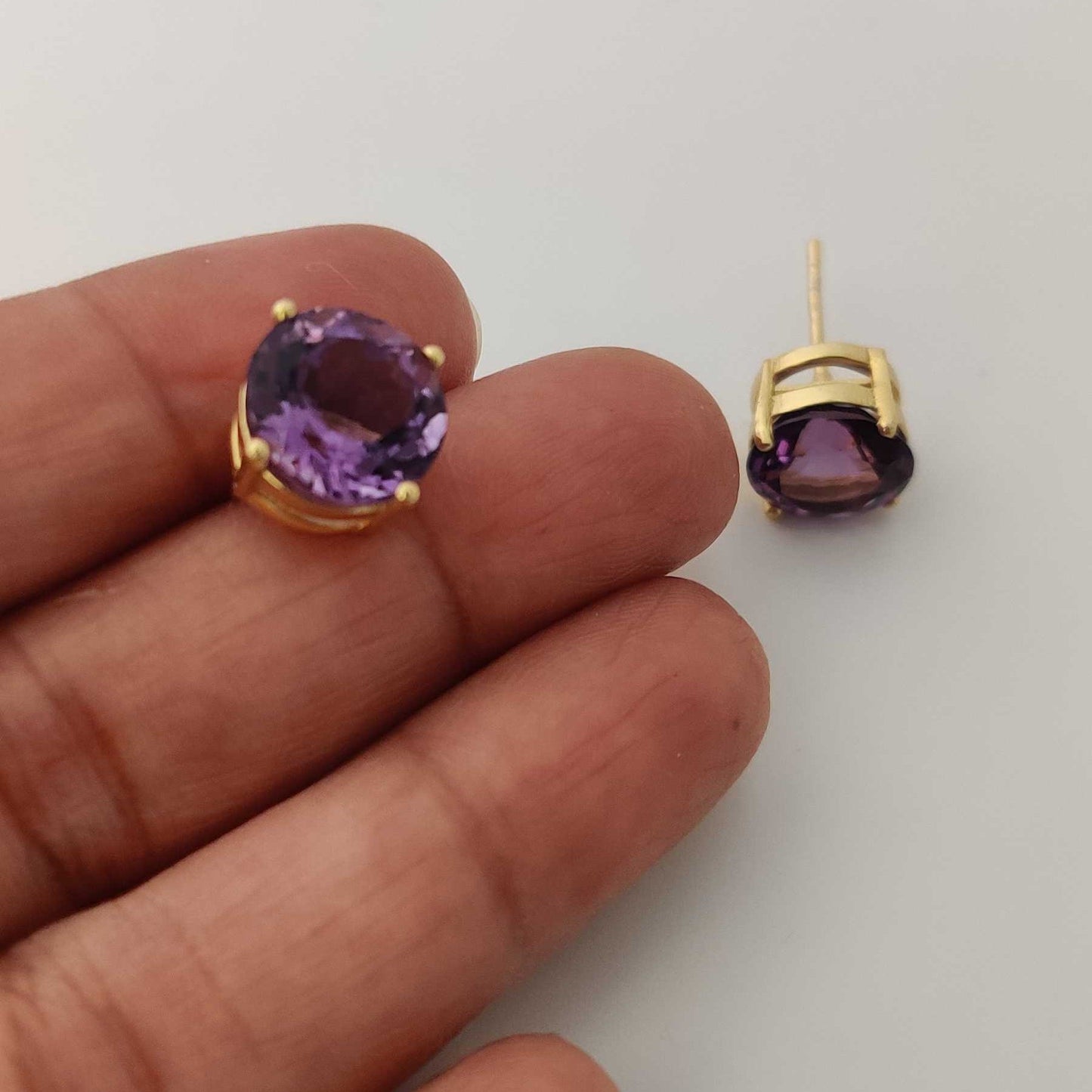 18kt Gold plated Amethyst Studs