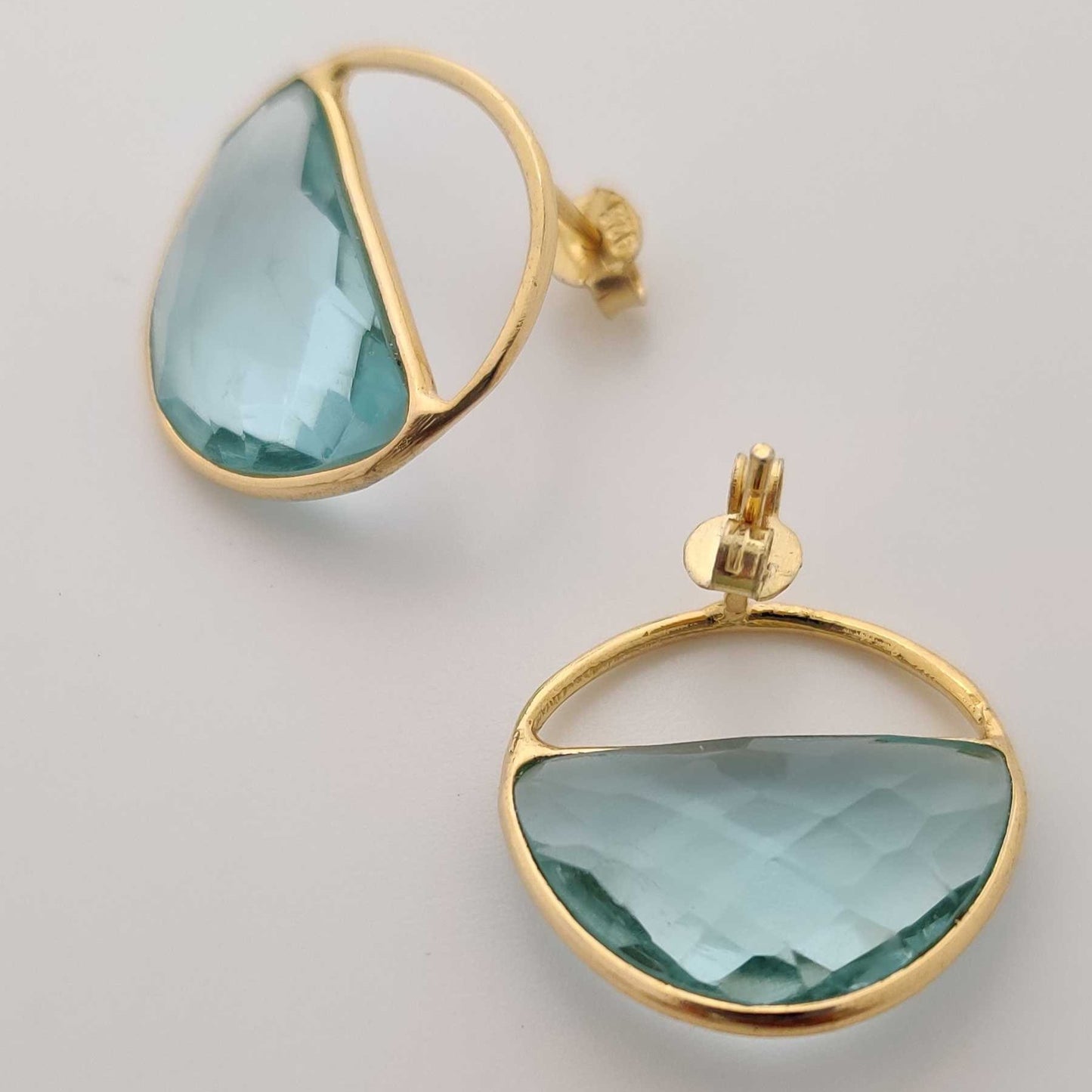 18kt Gold plated Mini Aqua Hoop Stud