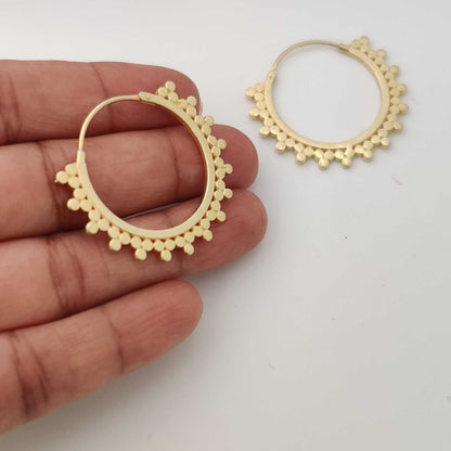 18kt Gold plated Dotted Hoops