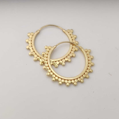 18kt Gold plated Dotted Hoops