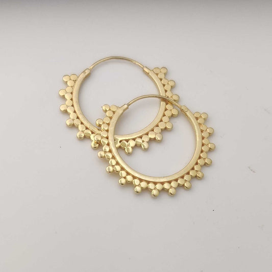 18kt Gold plated Dotted Hoops