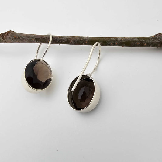 Silver Wine Drop Garnet Hooks