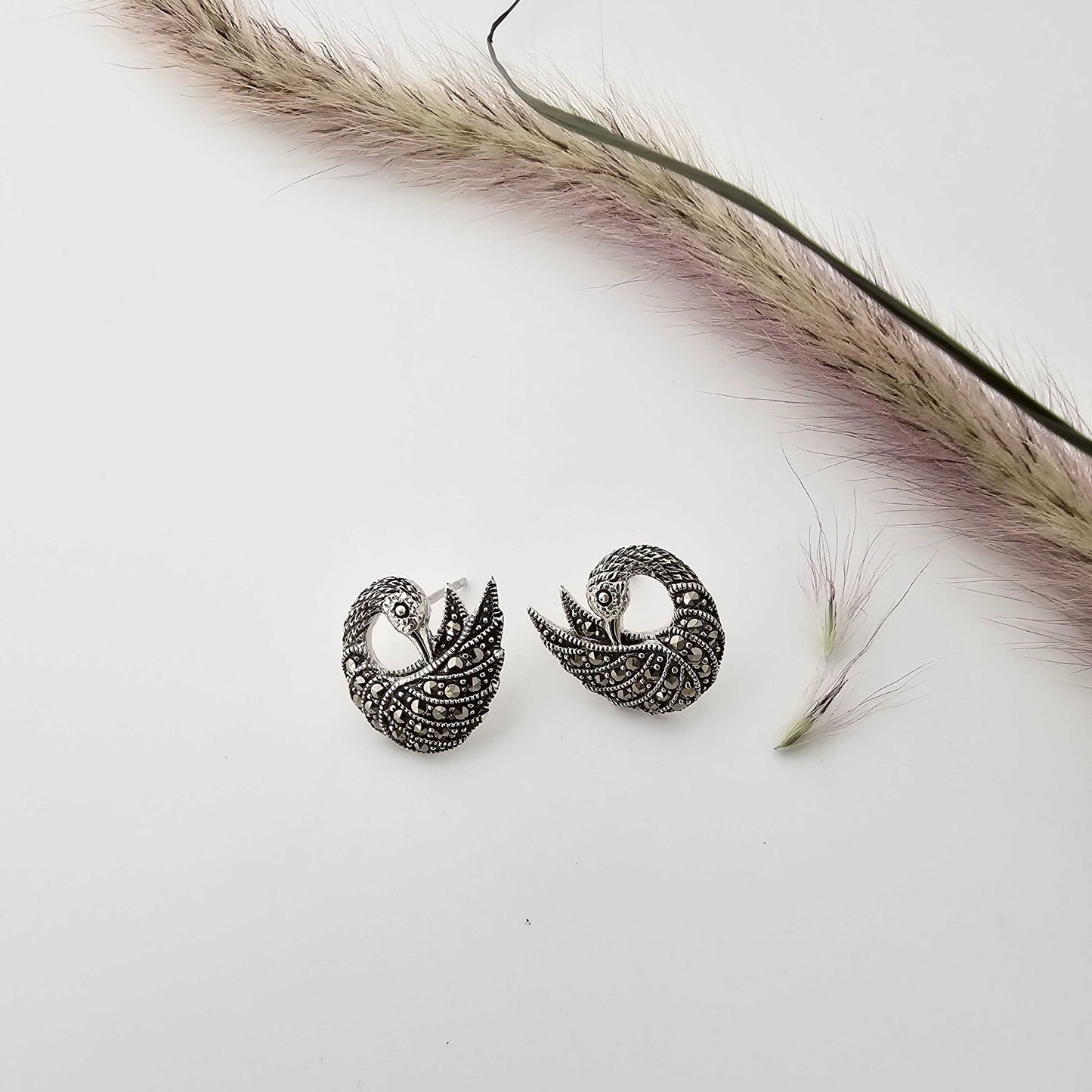 Silver SwissMarka Peacock Stud